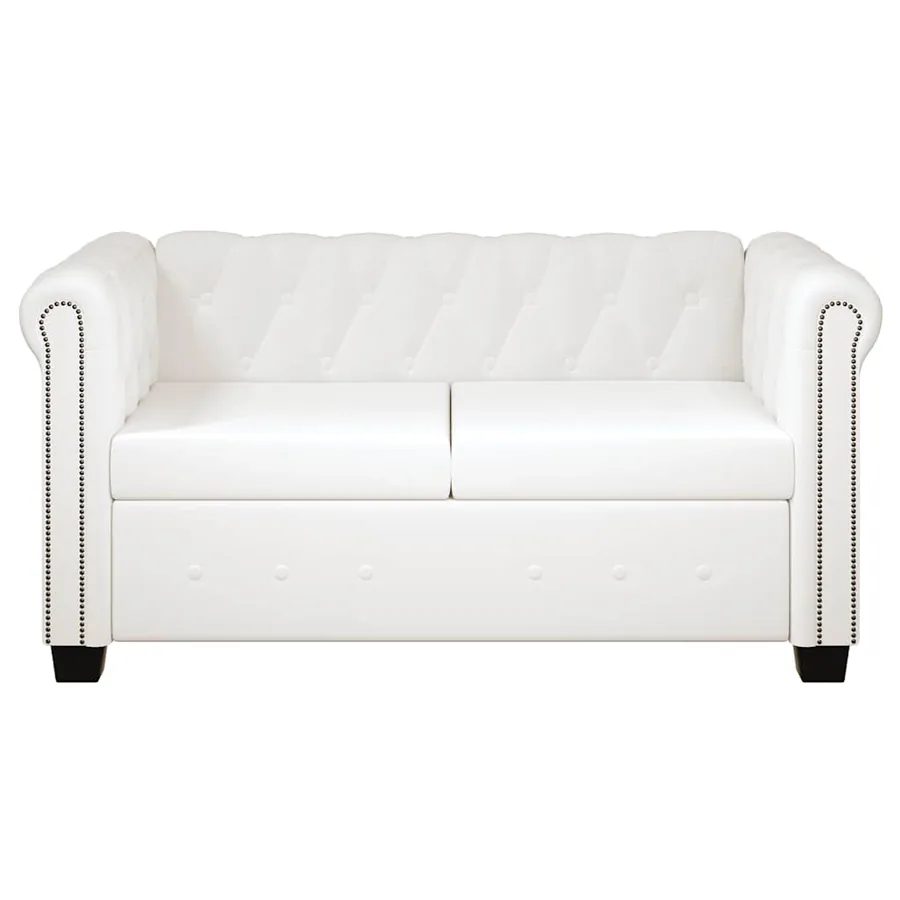 Canapé Chesterfield à 2 places et à 3 places blanc - 6