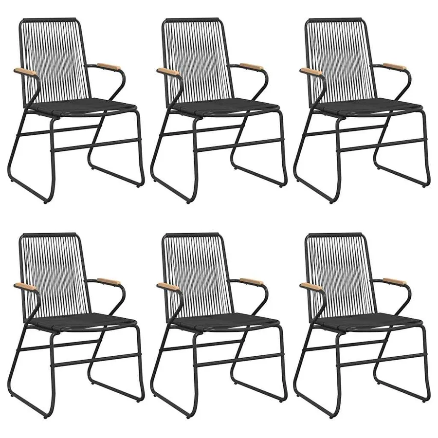 Ensemble à manger de jardin 7 pcs Noir Rotin PVC - 4
