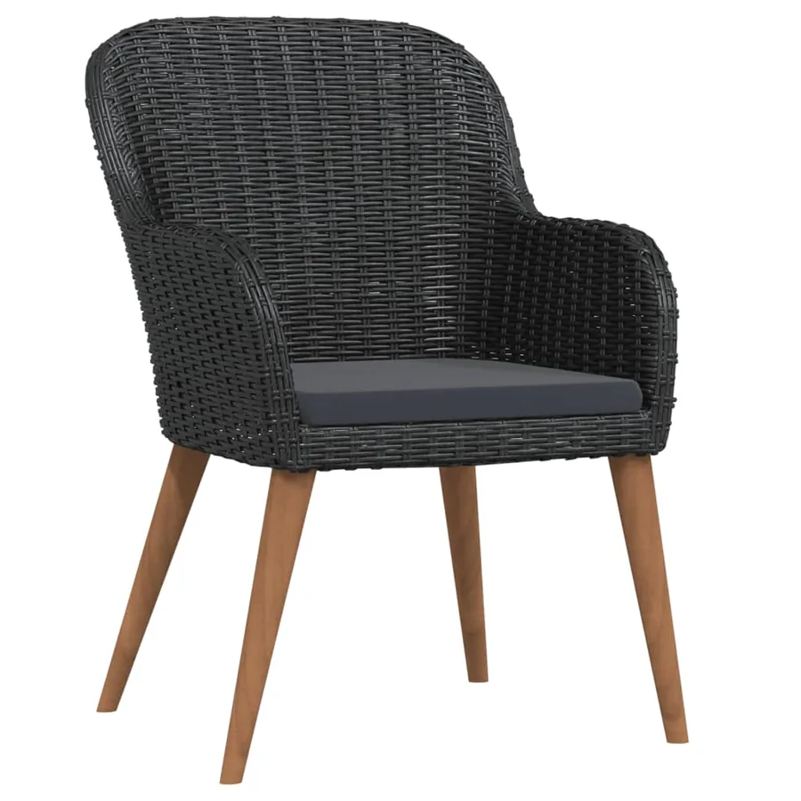 Ensemble à manger de jardin avec coussins 7 pcs Noir - 3