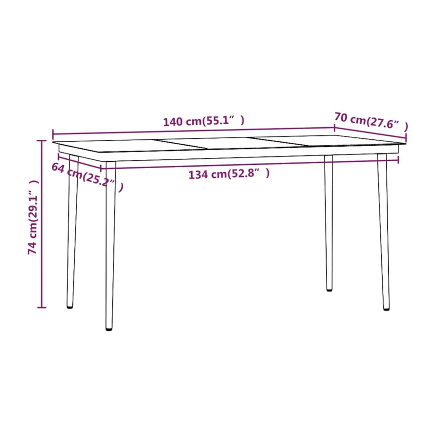 Ensemble à manger de jardin avec coussins 7 pcs Noir - 8