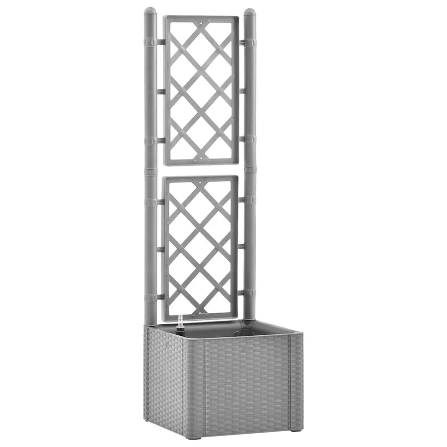 Lit surélevé de jardin et treillis et système d'arrosage Gris - 2