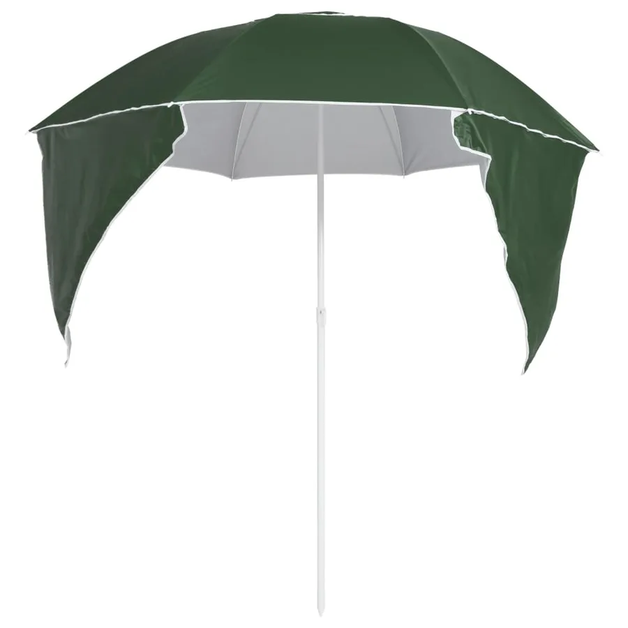 Parasol de plage avec parois latérales vert 215 cm - 4