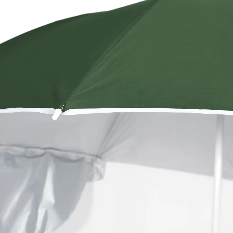 Parasol de plage avec parois latérales vert 215 cm - 5