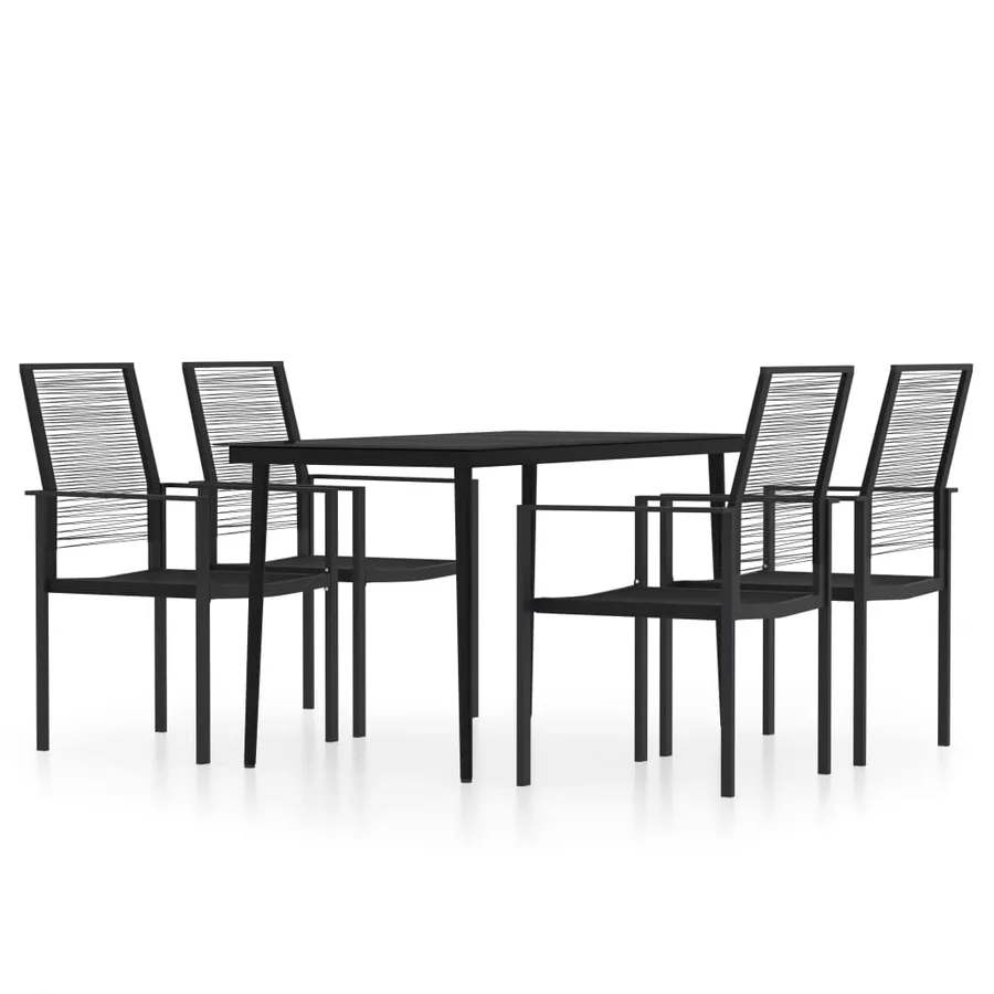 Ensemble à manger de jardin 5 pcs Noir - 2