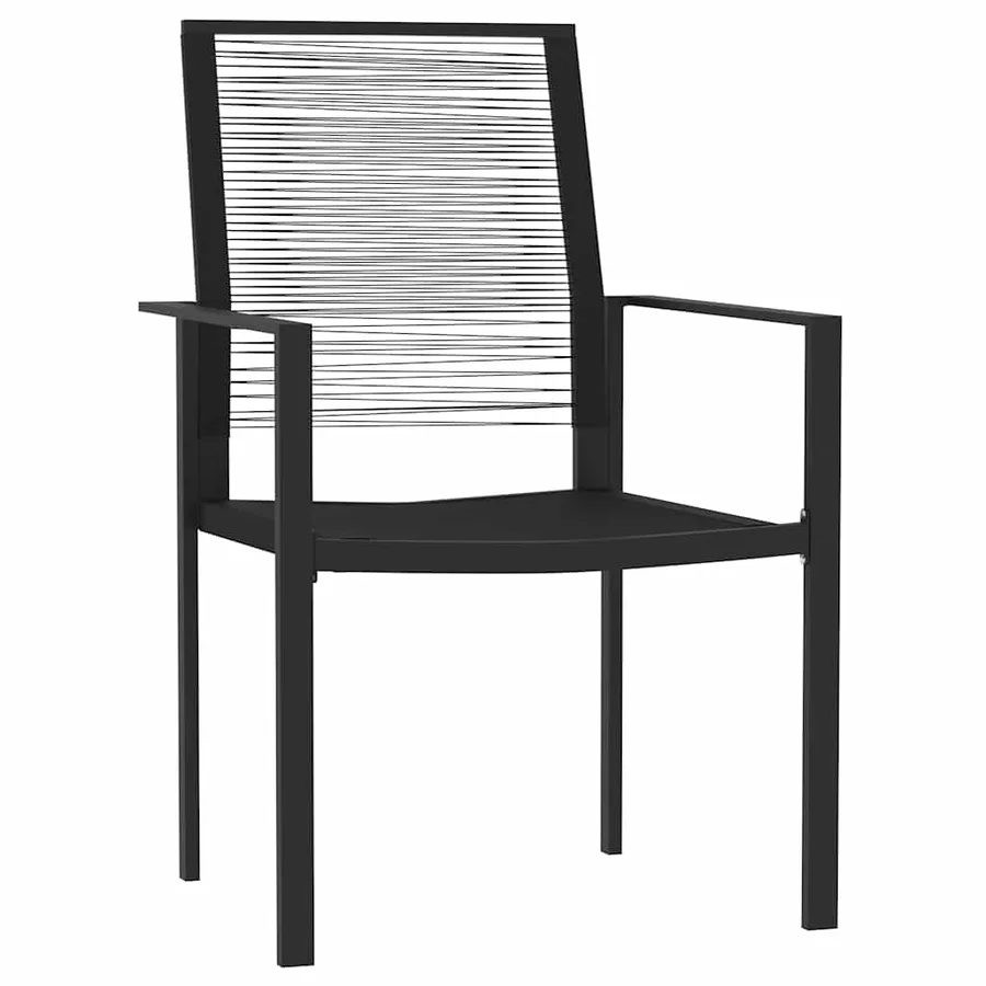 Ensemble à manger de jardin 5 pcs Noir - 3
