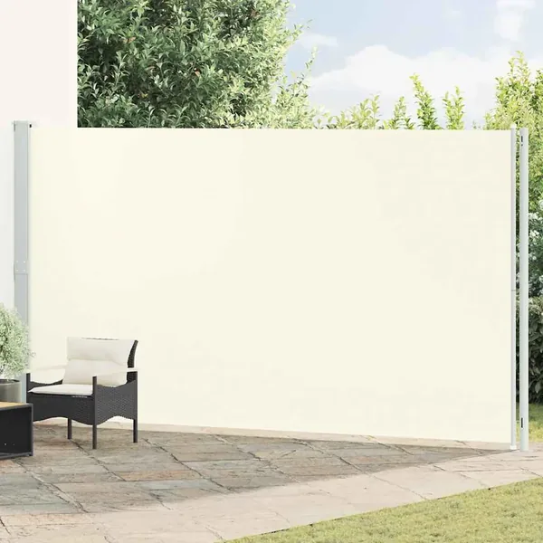 Auvent latéral rétractable de patio 220x600 cm Crème