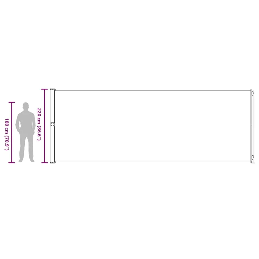 Auvent latéral rétractable de patio 220x600 cm Crème - 13