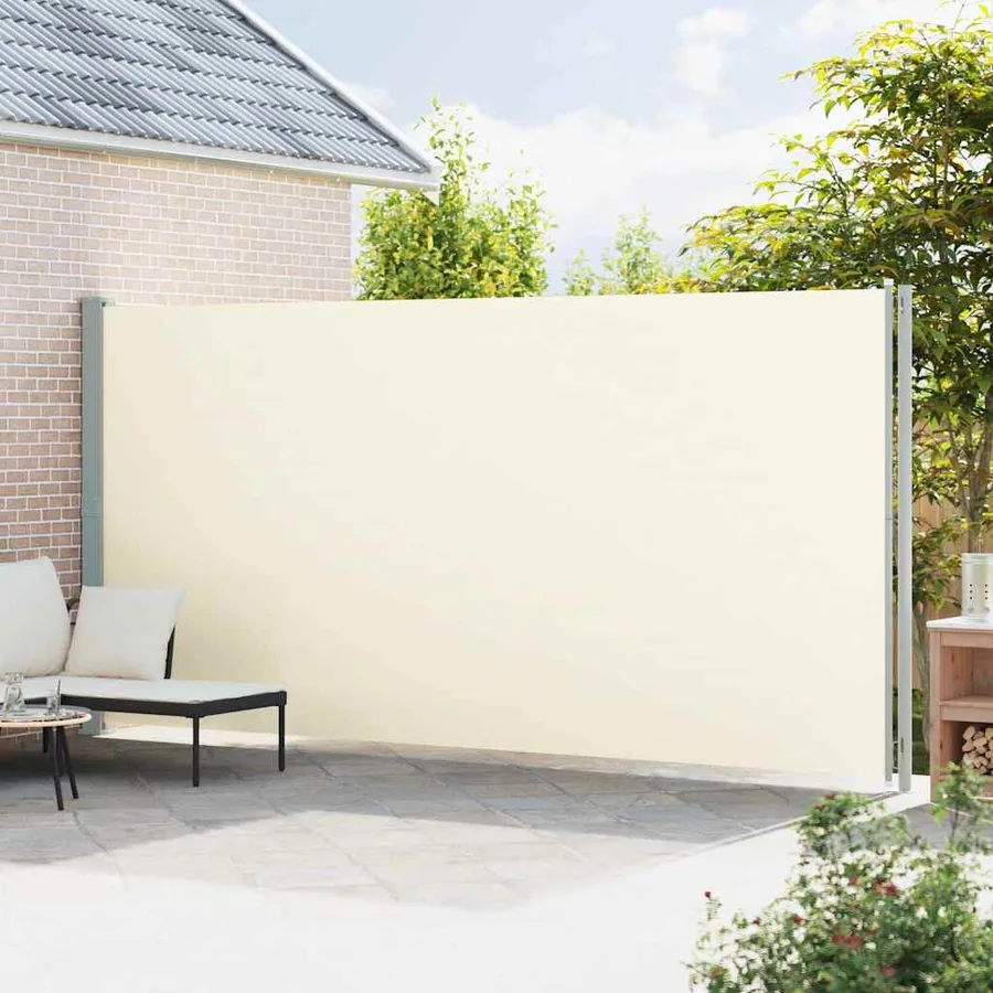 Auvent latéral rétractable de patio 220x600 cm Crème - 3