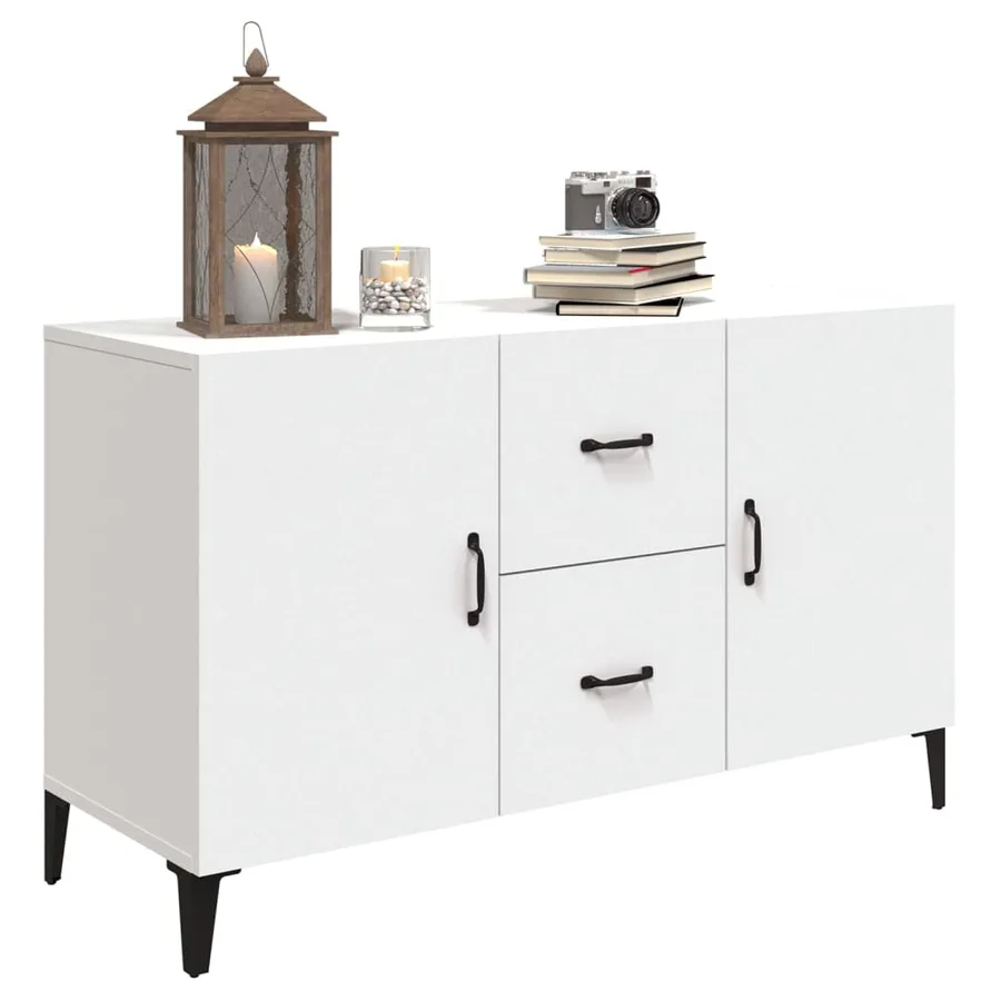 Buffet blanc 100x36x60 cm bois d'ingénierie - 4