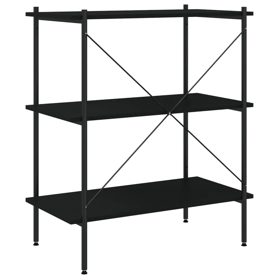 Étagère à 3 niveaux Noir 80x40x92 cm - 5