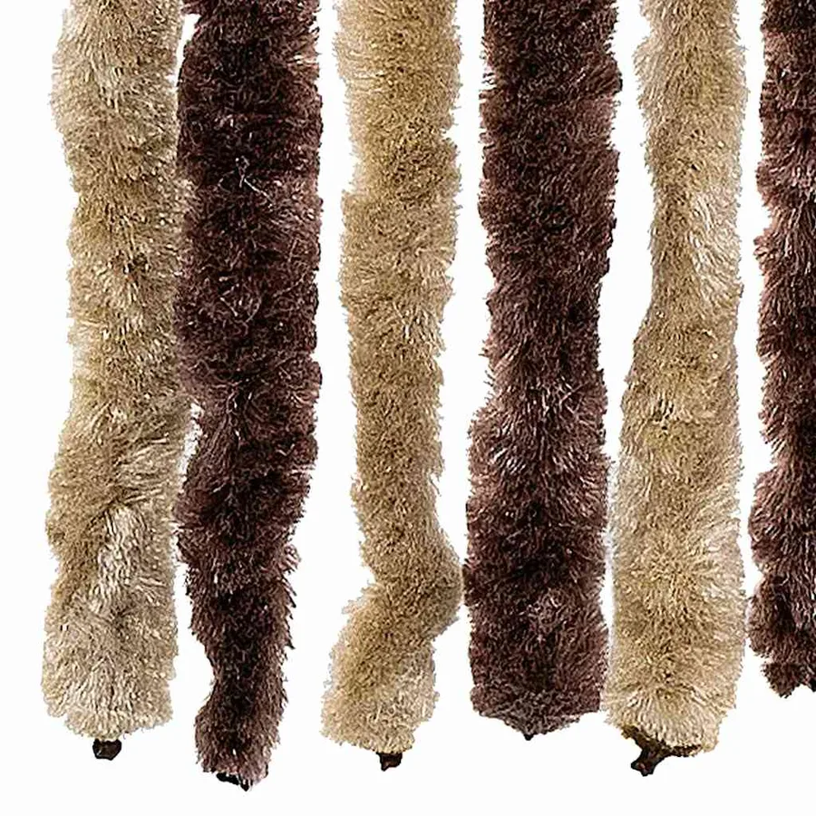 Moustiquaire Beige et marron clair 56 x 185 cm Chenille - 5