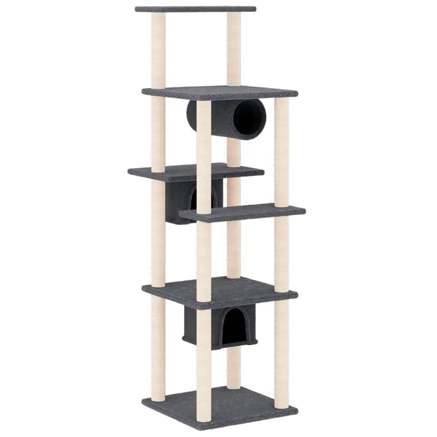 Arbre à chat avec griffoirs en sisal Gris foncé 169 cm - 2