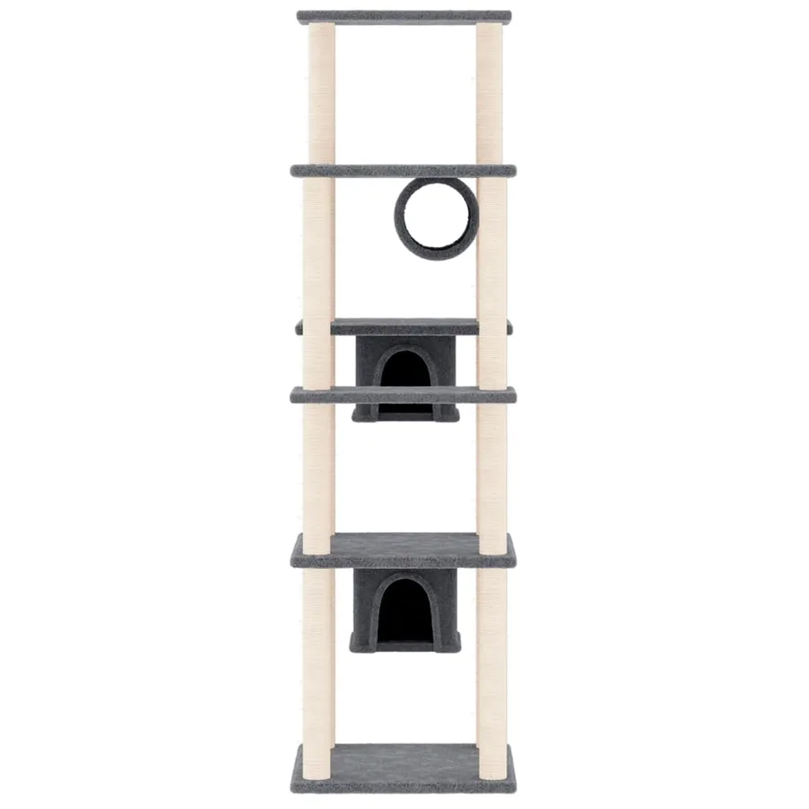 Arbre à chat avec griffoirs en sisal Gris foncé 169 cm - 3