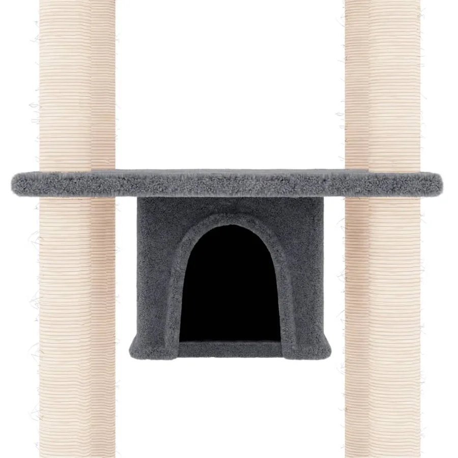 Arbre à chat avec griffoirs en sisal Gris foncé 169 cm - 6