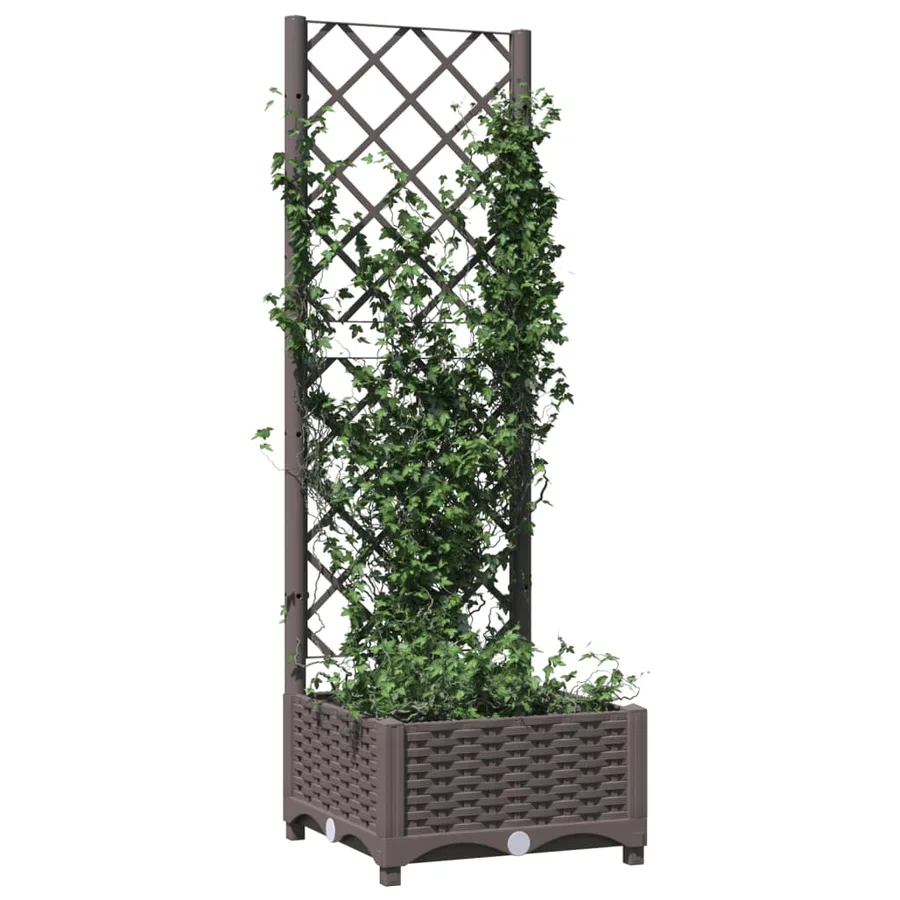 Jardinière avec treillis Marron 40x40x121,5 cm PP - 3