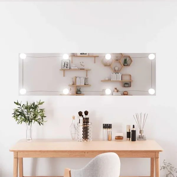 Miroir mural avec lumières LED 30x100 cm verre rectangulaire