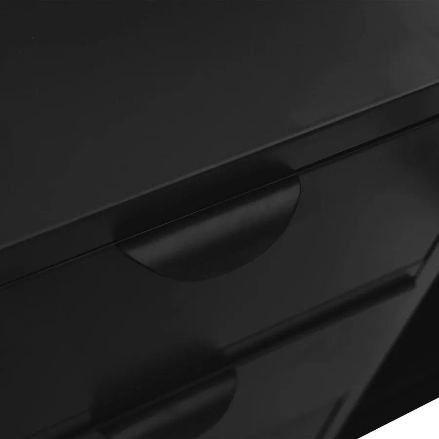 Buffet Noir 105x35x70 cm Acier et verre trempé - 8
