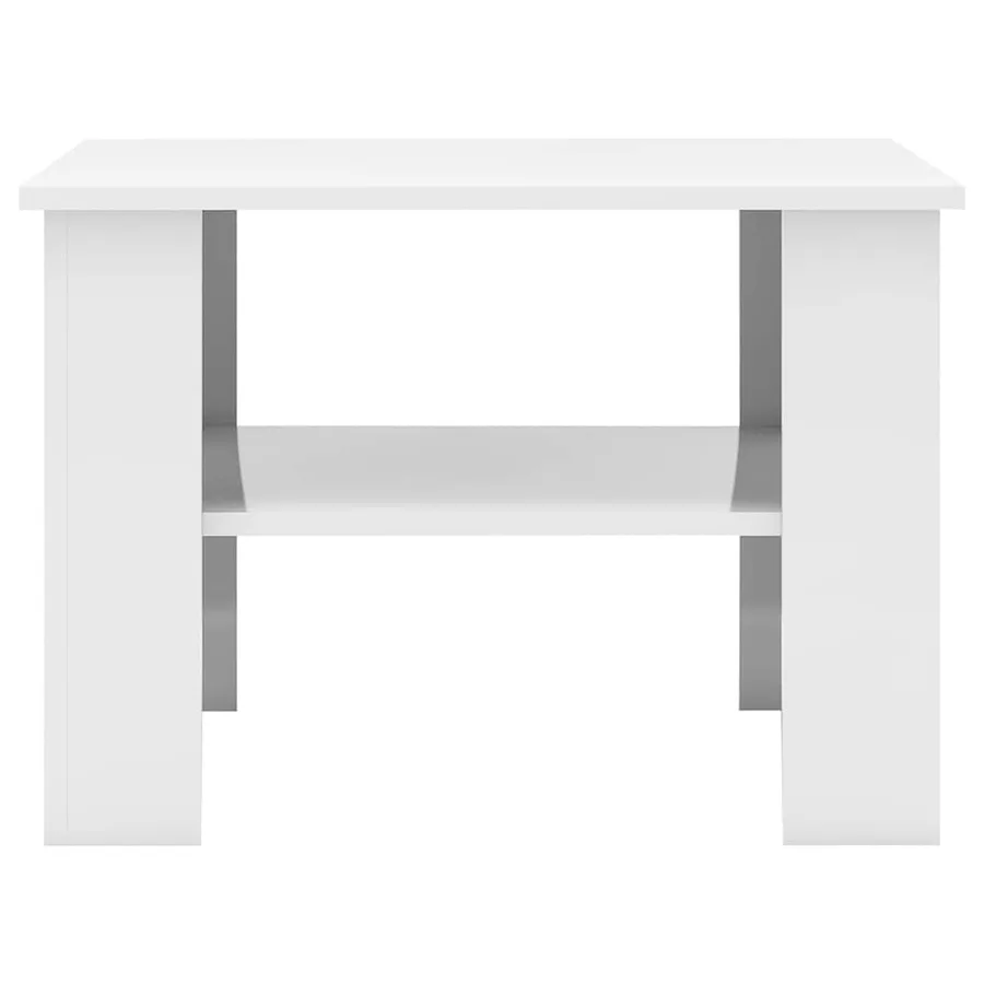 Table basse Blanc brillant 60x60x42 cm Bois d’ingénierie - 4