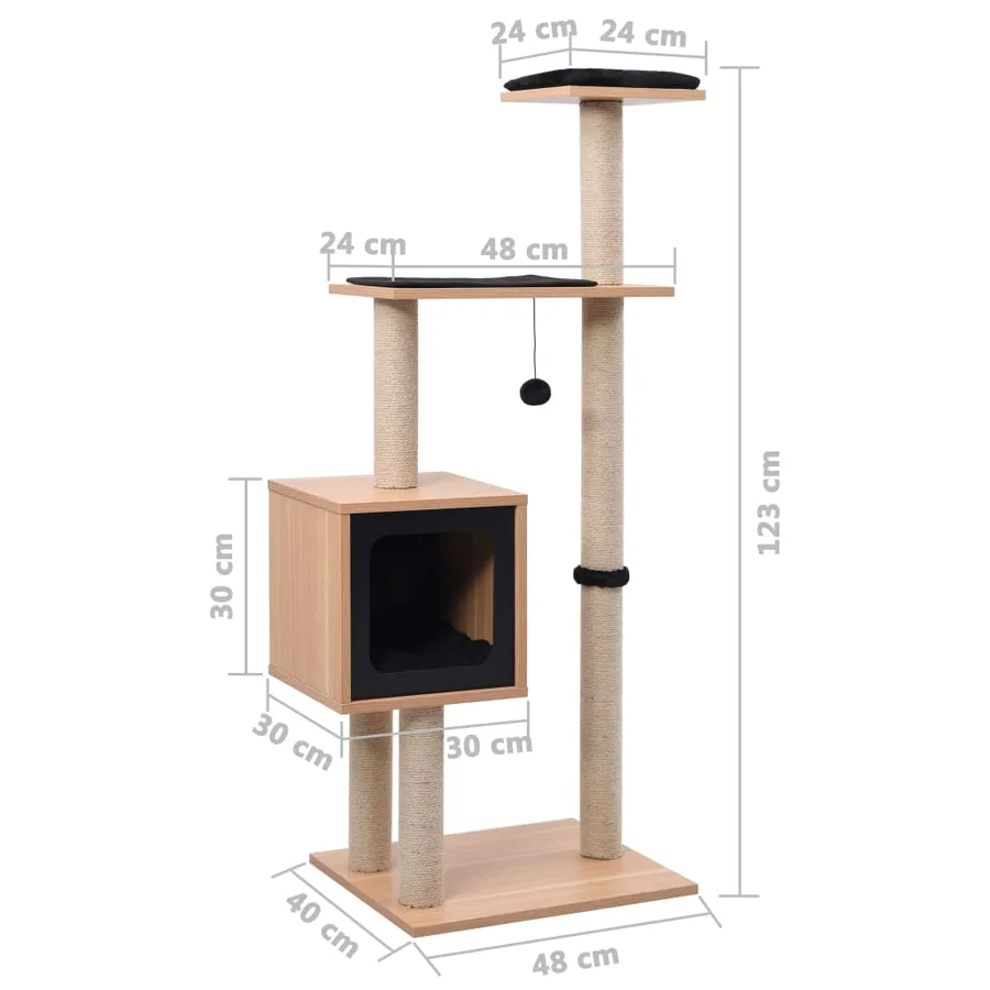 Arbre à chat avec tapis à gratter en sisal 123 cm - 8