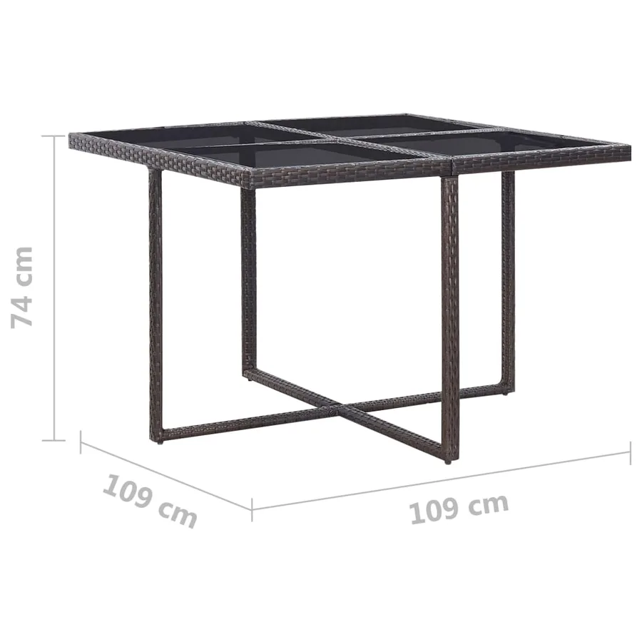 Ensemble à manger d'extérieur avec coussins 9pcs Résine tressée - 17