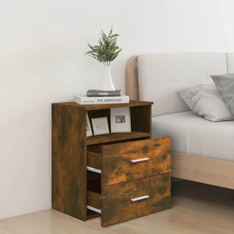 Table de chevet Chêne fumé 50x32x60 cm - 3