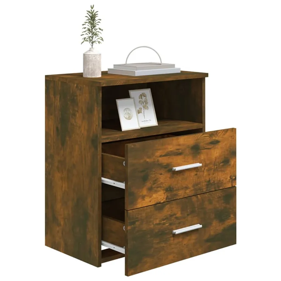 Table de chevet Chêne fumé 50x32x60 cm - 7