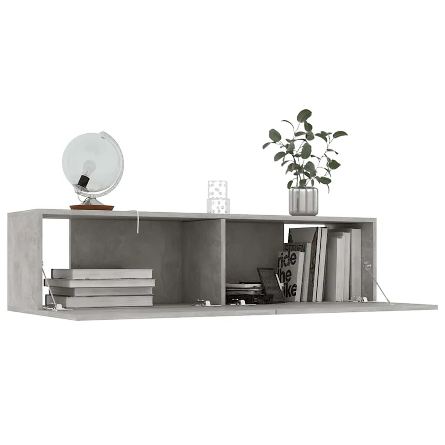 Meuble TV Gris béton 120x30x30 cm Bois d’ingénierie - 3