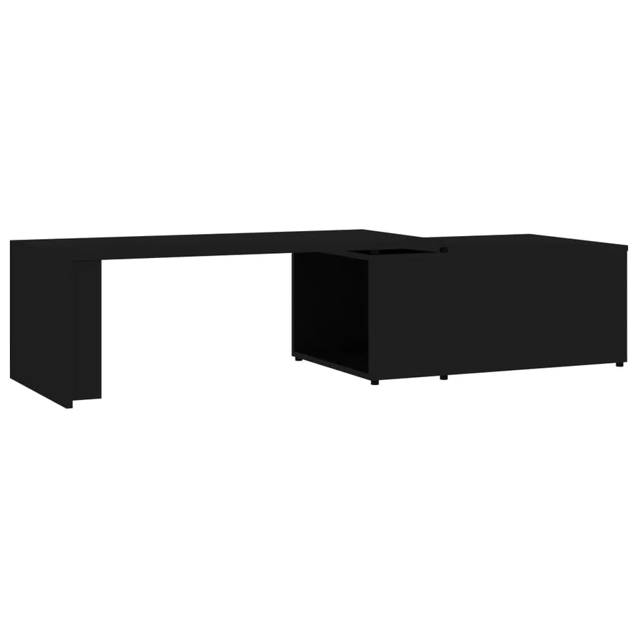Table basse Noir 150x50x35 cm Bois d'ingénierie - 2