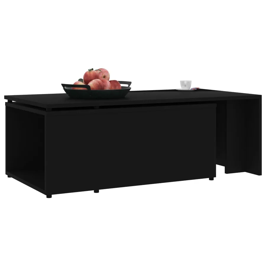 Table basse Noir 150x50x35 cm Bois d'ingénierie - 4