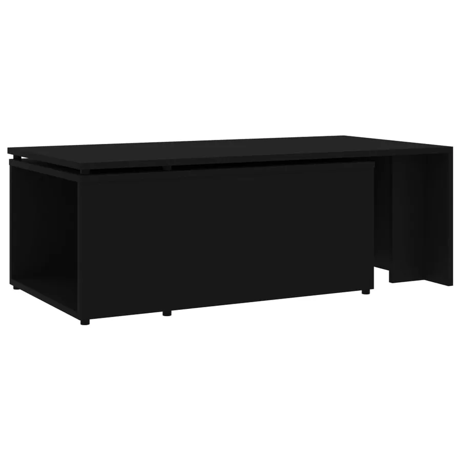 Table basse Noir 150x50x35 cm Bois d'ingénierie - 5