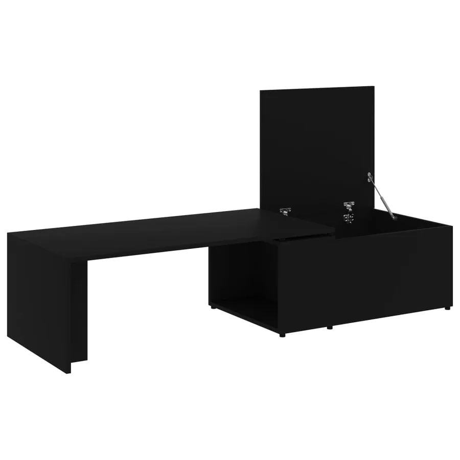 Table basse Noir 150x50x35 cm Bois d'ingénierie - 6