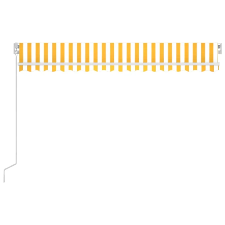 Auvent manuel rétractable 400x350 cm Jaune et blanc - 3