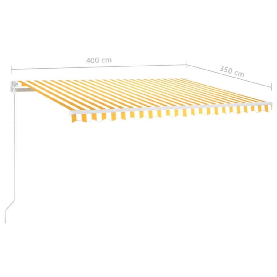 Auvent manuel rétractable 400x350 cm Jaune et blanc - 7