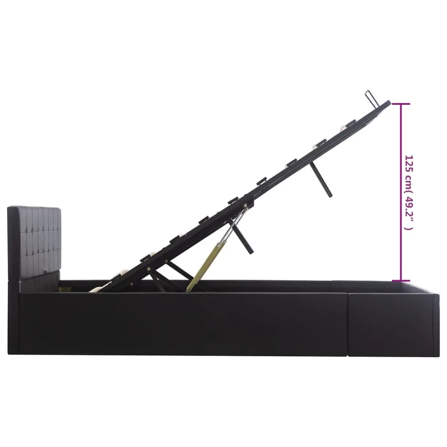 Cadre de lit avec rangement hydraulique 140x200 cm similicuir - 11
