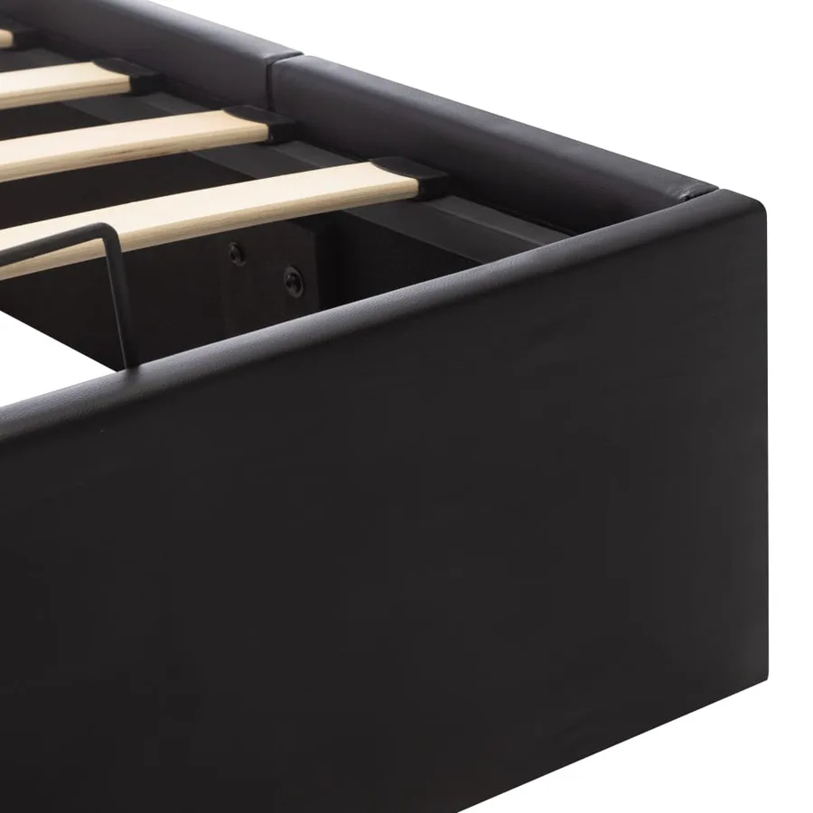 Cadre de lit avec rangement hydraulique 140x200 cm similicuir - 9