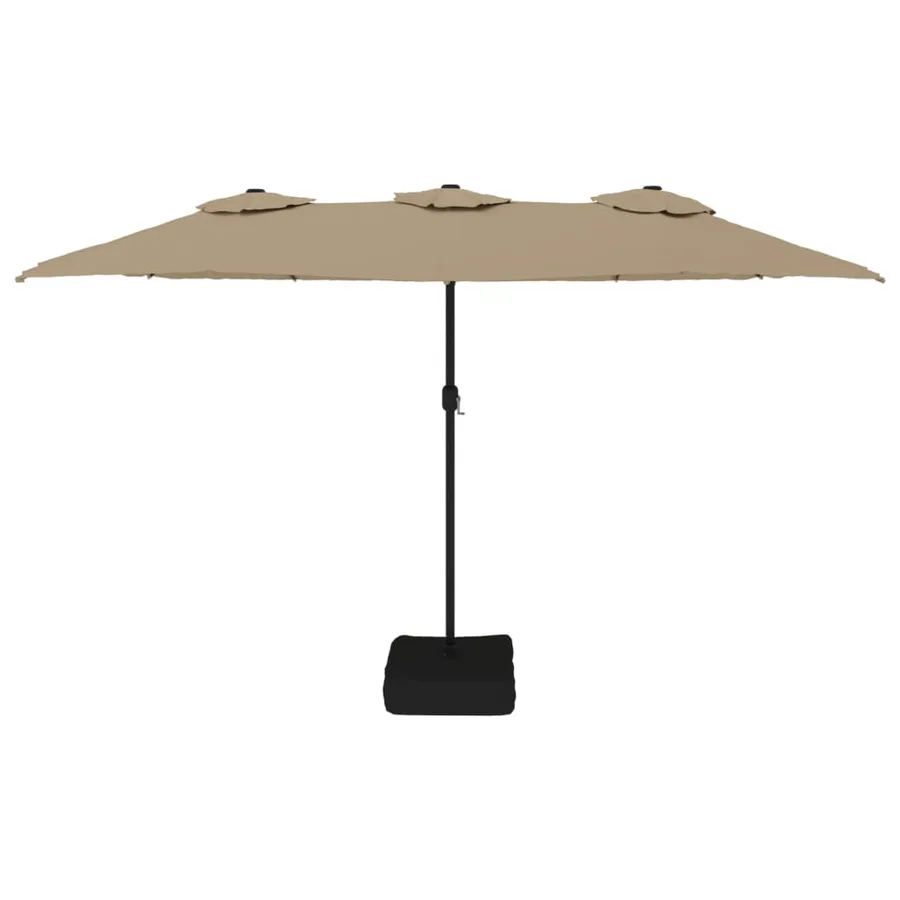 Parasol à double tête taupe 449x265 cm - 3