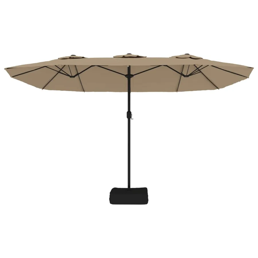 Parasol à double tête taupe 449x265 cm - 4