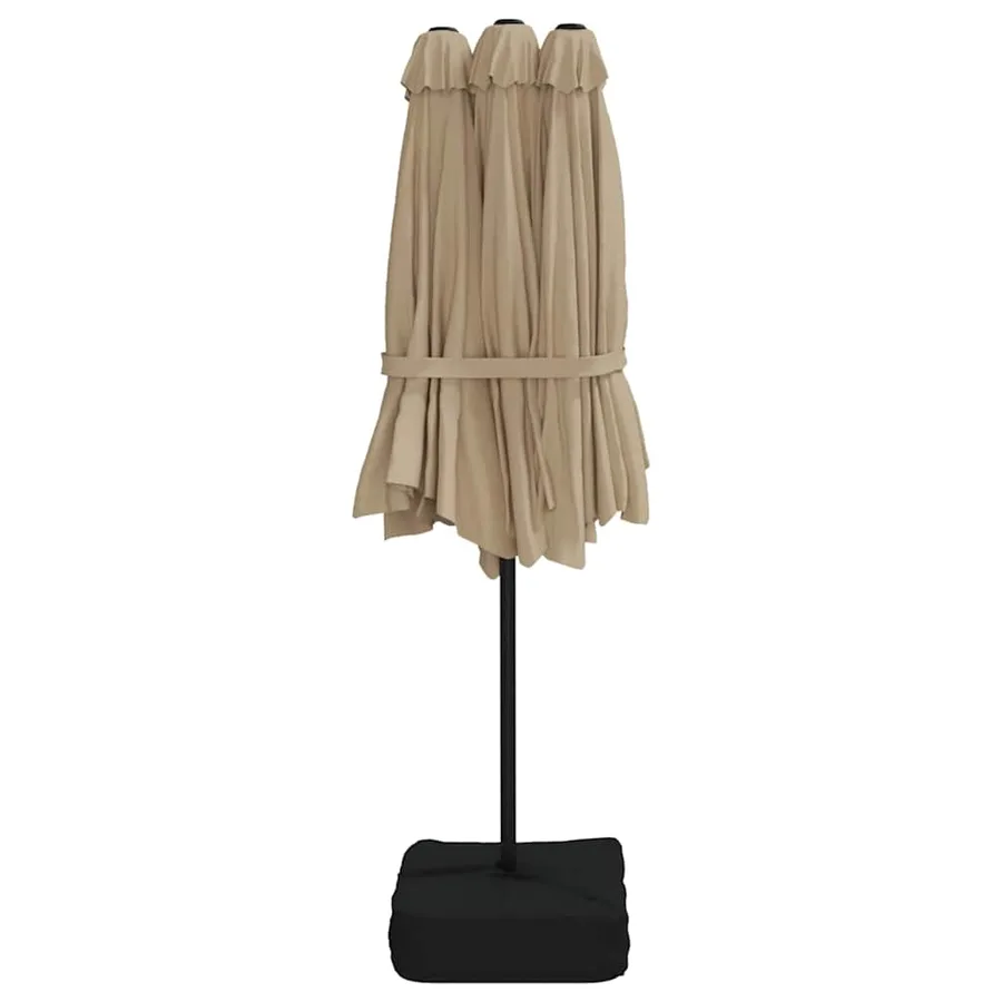 Parasol à double tête taupe 449x265 cm - 5