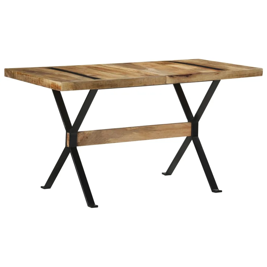 Table à manger 140x70x76 cm Bois de manguier brut - 8