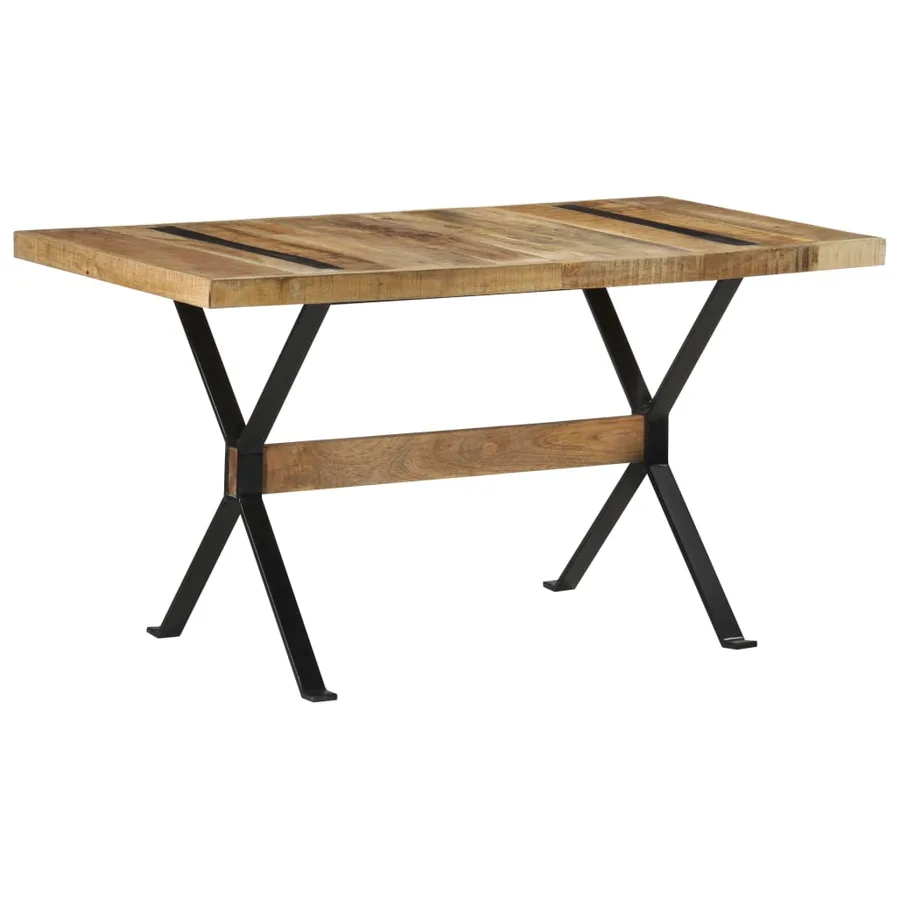 Table à manger 140x70x76 cm Bois de manguier brut - 9