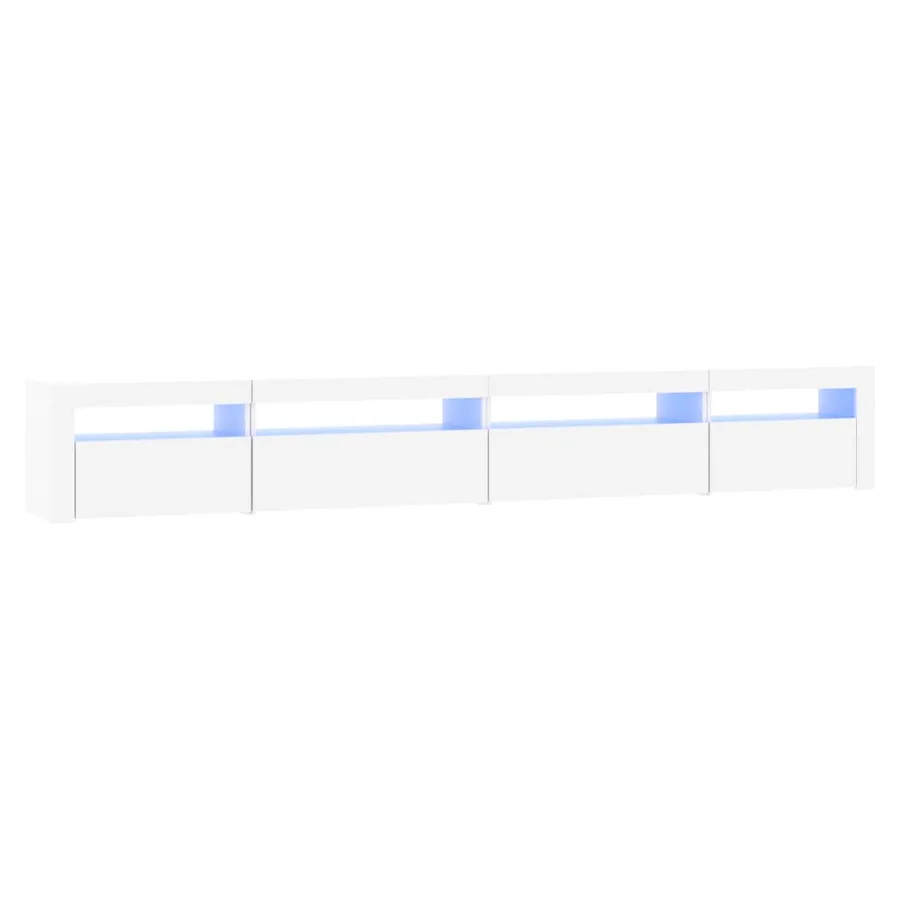 Meuble TV avec lumières LED Blanc 270x35x40 cm - 2
