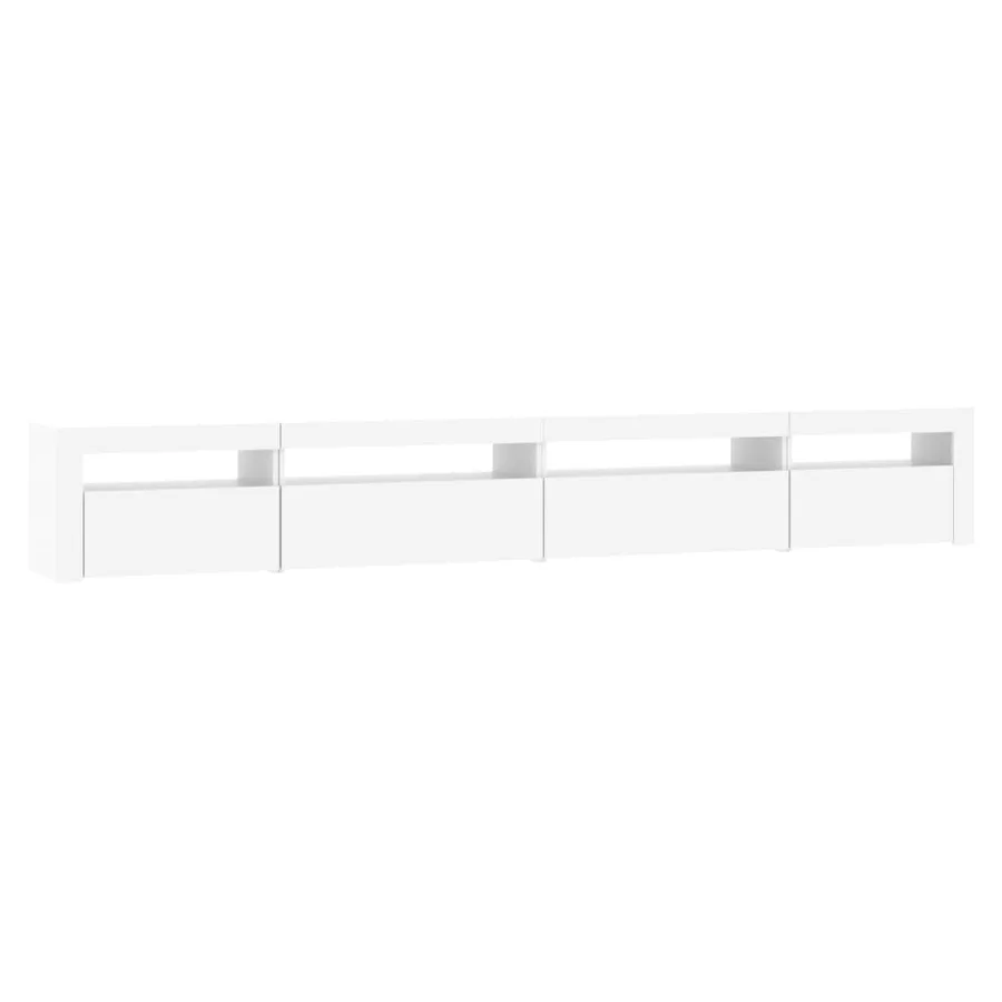 Meuble TV avec lumières LED Blanc 270x35x40 cm - 6