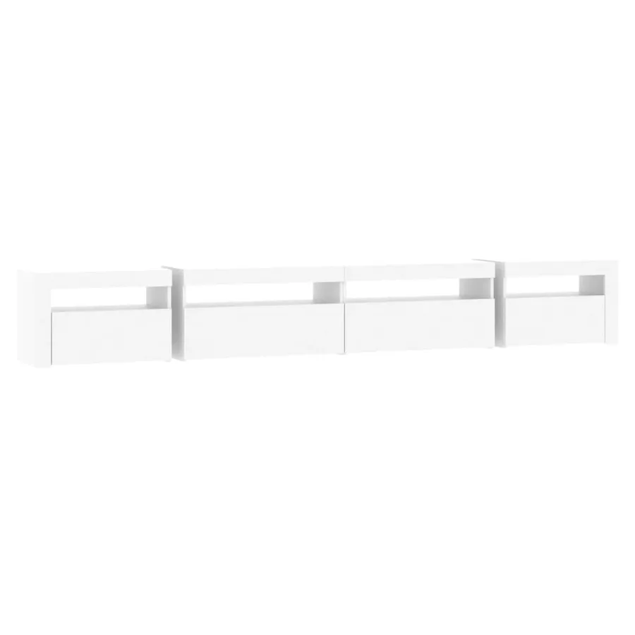 Meuble TV avec lumières LED Blanc 270x35x40 cm - 7
