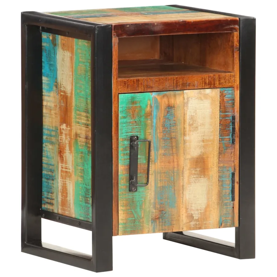 Table de chevet 40x35x55 cm Bois de récupération massif - 6