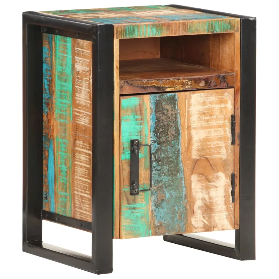 Table de chevet 40x35x55 cm Bois de récupération massif - 7