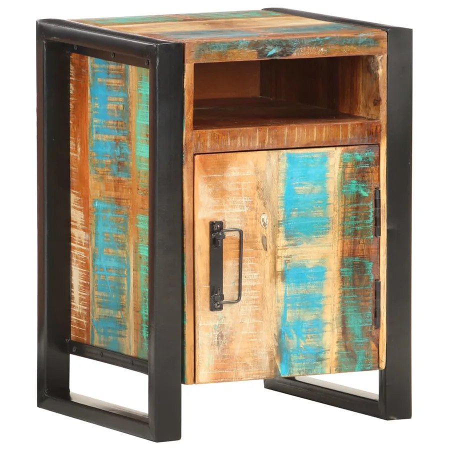 Table de chevet 40x35x55 cm Bois de récupération massif - 8