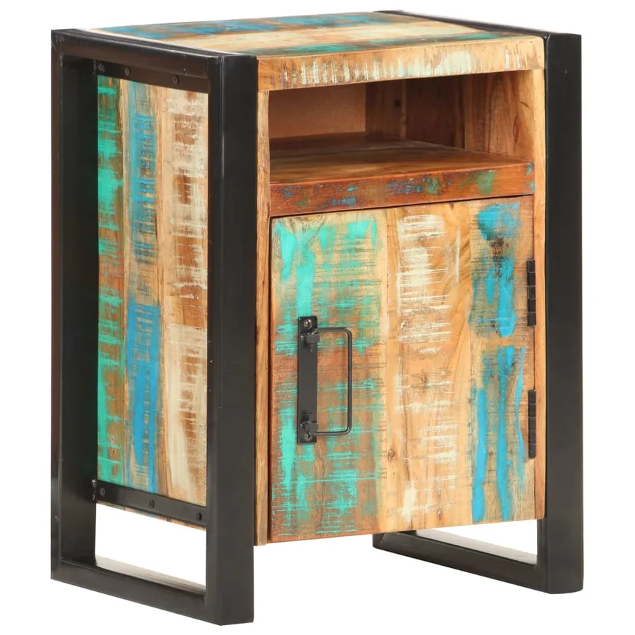 Table de chevet 40x35x55 cm Bois de récupération massif - 9