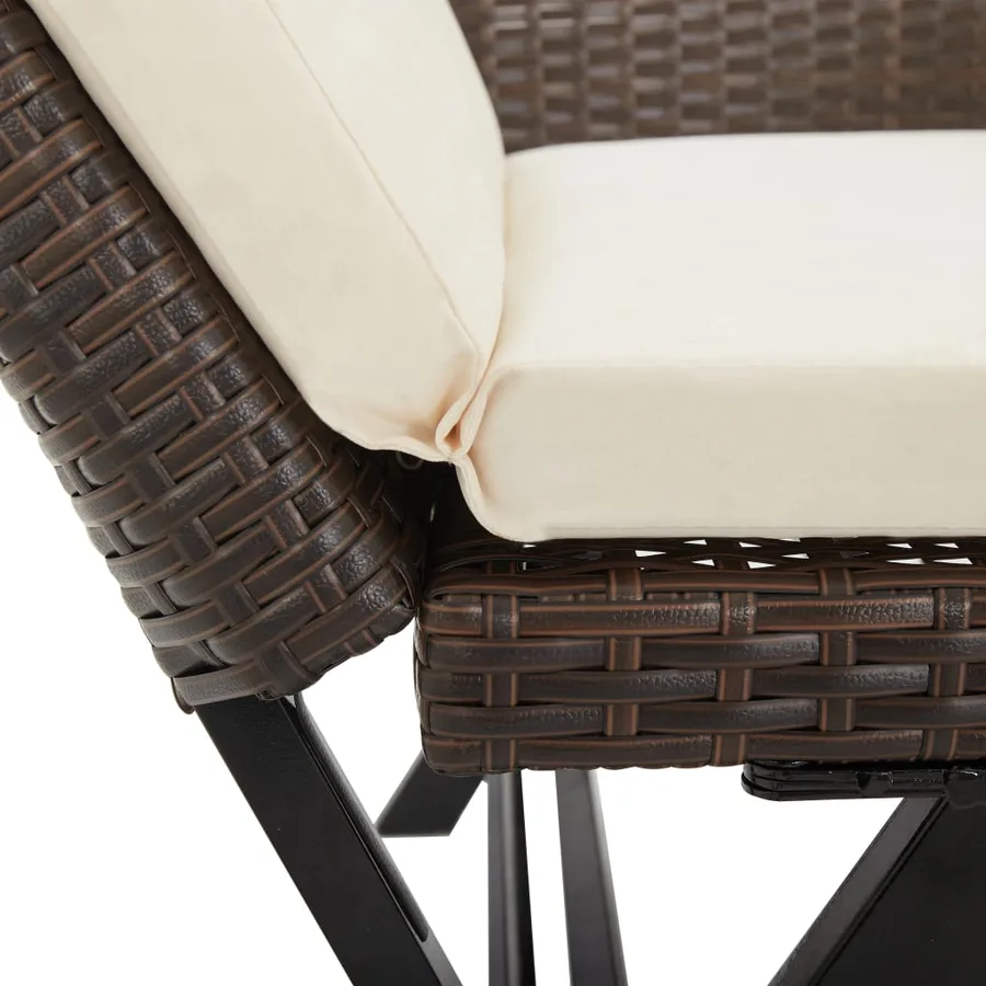 Banc de jardin avec coussins 176 cm Marron Résine tressée - 9