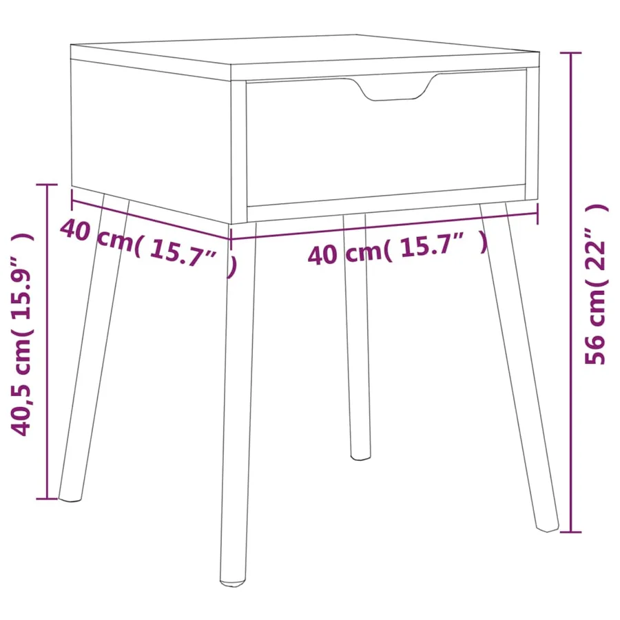Tables de chevet 2 pcs Blanc brillant Bois d'ingénierie - 10