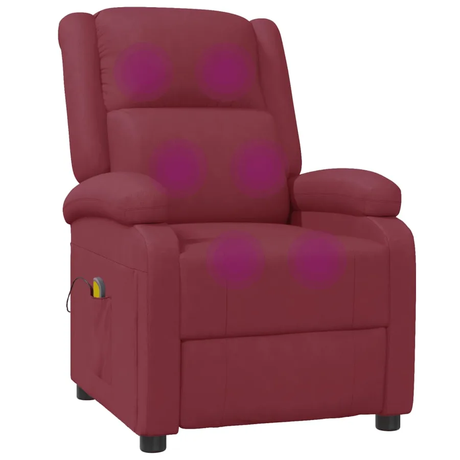 Fauteuil de massage Rouge bordeaux Similicuir - 7